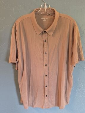 Premise Men’s Casual Button-Down Shirt in Tan